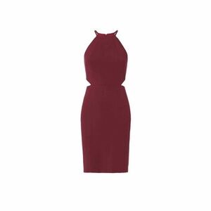 NWT INTERMIX ‘Kirby’ Fitted Cutout Shift Mini Dress in Burgundy Red Size Large